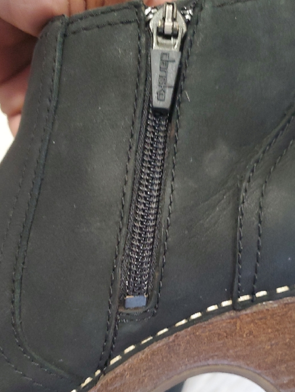 Dansko Black Leather Ankle Booties with Side Zip Closure - Picture 16 of 16